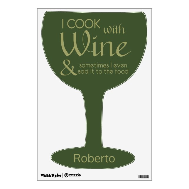 Wine Quote custom name wall decal (Front)
