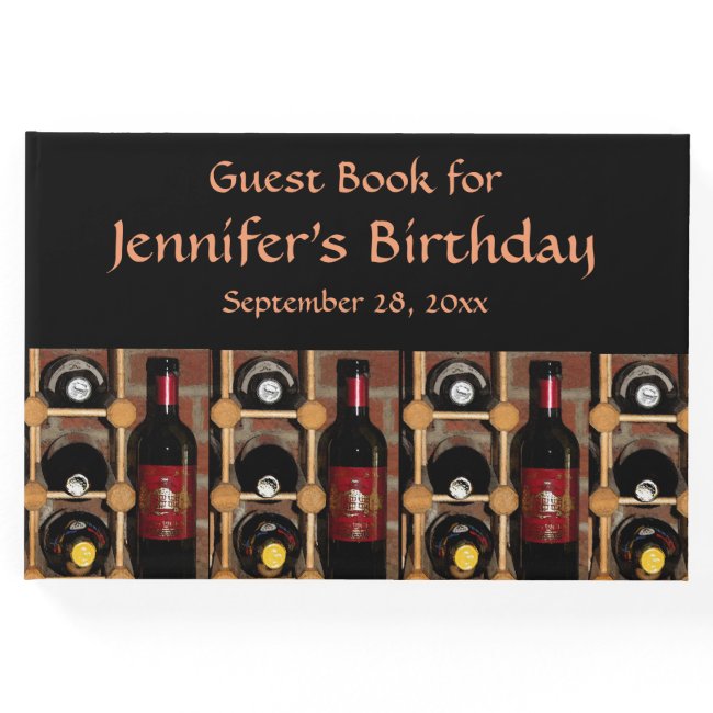 Wine Rack Abstract Birthday Party Guest Book