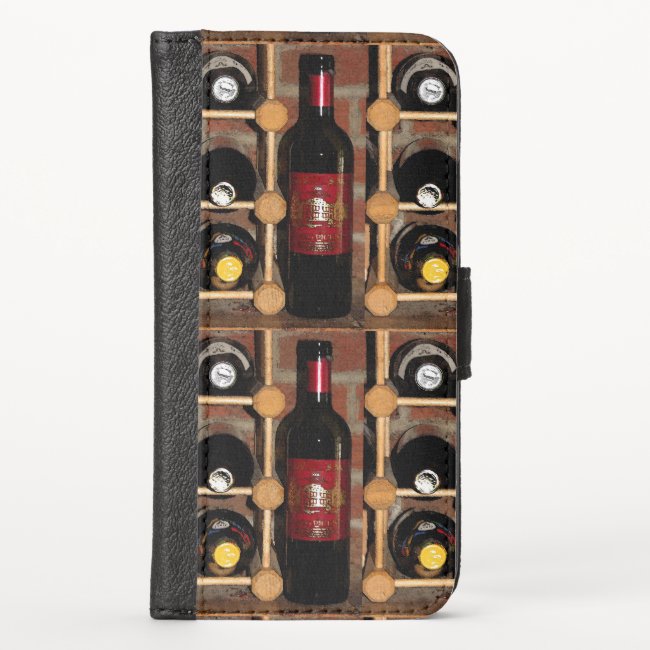 Wine Rack Pattern iPhone X Wallet Case