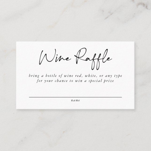 Wine Raffle Enclosure Card (Front)