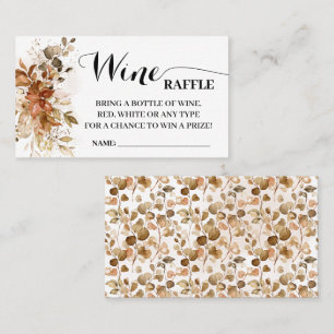 Wine Raffle Ticket card Autumn Fall Bridal Shower