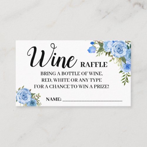 Wine raffle ticket english spanish shower card