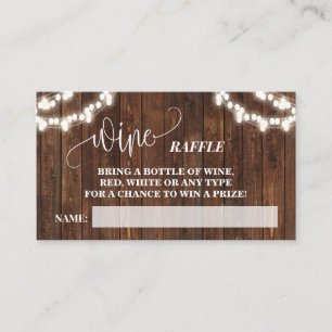 Wine Raffle Ticket Western Bridal Shower card