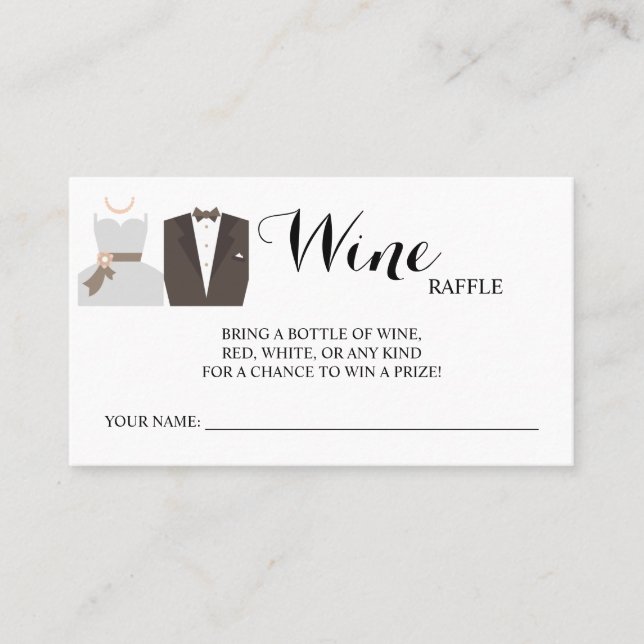Wine Raffle Wedding Bridal Shower B & G  card (Front)