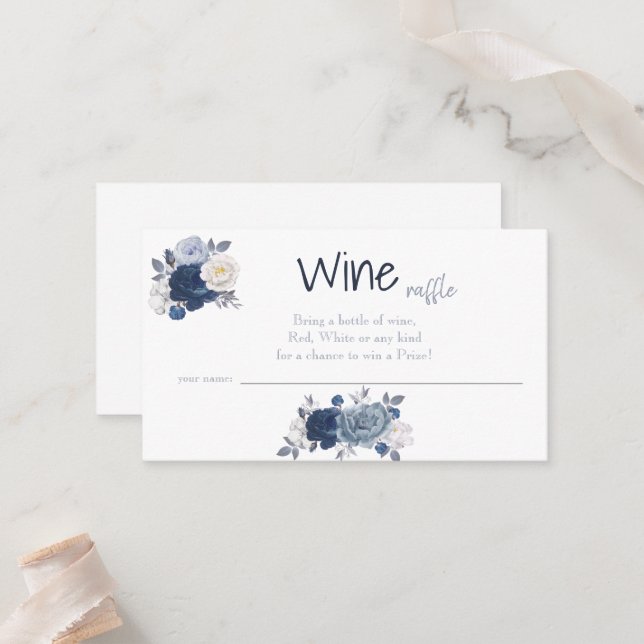 Wine Raffle Wedding Bridal Shower Card (Front/Back In Situ)