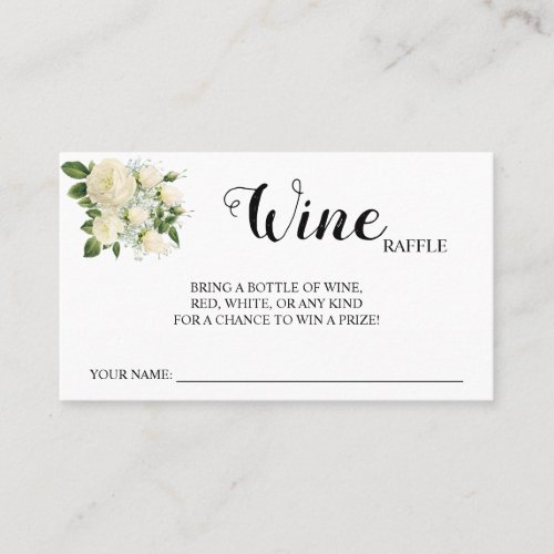 Wine Raffle Wedding Bridal Shower Card