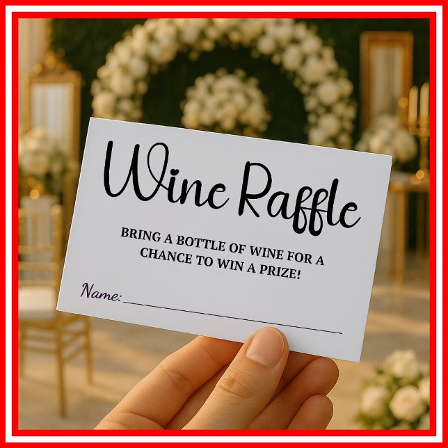 Wine Raffle Wedding Bridal Shower Enclosure Card (Creator Uploaded)
