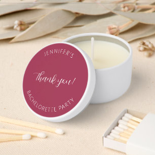 Wine Red Bachelorette Party Thank You Mini Candle Favors