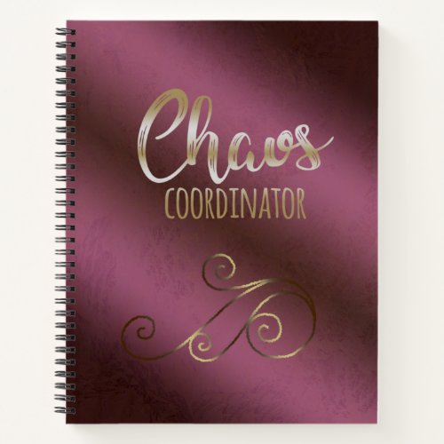 Wine Red Chaos Coordinator Journal Notebook