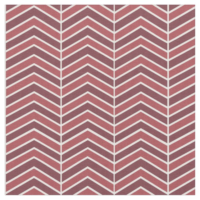 Wine Red Chevron Pattern Fabric (Close Up)