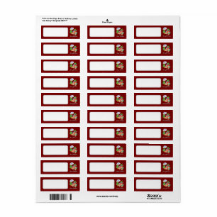 Wine Red Cute Merry Christmas Chili Blank Address Label