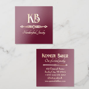 Wine Red Gold Art Deco High-End Elegance Foil Business Cards