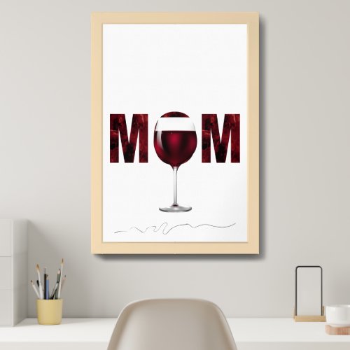 Wine Red Minimalist MOM Wall Art Mothers