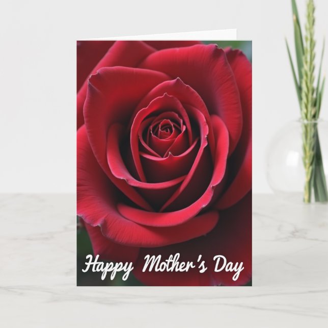 Wine Red Mothers Day Floral Card (Front)
