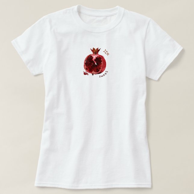 Wine red pomegrante aesthetic fresh summer  T-Shirt (Design Front)