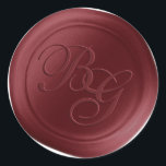 Wine Red Script Double Monogram Wax Seal Stickers<br><div class="desc">This vintage style double monogram 2 Letter calligraphy script Faux Wax Seal Sticker set in the Dark Wine Red colorway will make the perfect finishing touch to your wedding invitations, birthday party, baby shower, anniversary, or other special occasion stationery. Seal your envelopes easily and beautifully with the look of real...</div>