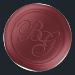 Wine Red Script Double Monogram Wax Seal Stickers<br><div class="desc">This vintage style double monogram 2 Letter calligraphy script Faux Wax Seal Sticker set in the Dark Wine Red colorway will make the perfect finishing touch to your wedding invitations, birthday party, baby shower, anniversary, or other special occasion stationery. Seal your envelopes easily and beautifully with the look of real...</div>