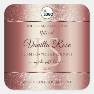 Wine Red Soft Glitter Product Labels Monogram Logo