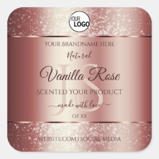 Wine Red Soft Glitter Product Labels Monogram Logo