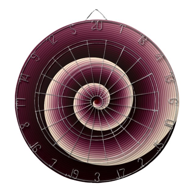 Wine Red Spiral Pattern Dart Board (Front)