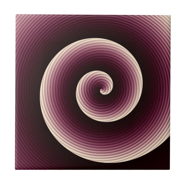 Wine Red Twirl Ceramic Tile (Front)