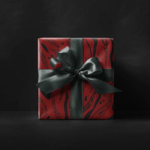 wine red Zebra Pattern  Wrapping Paper