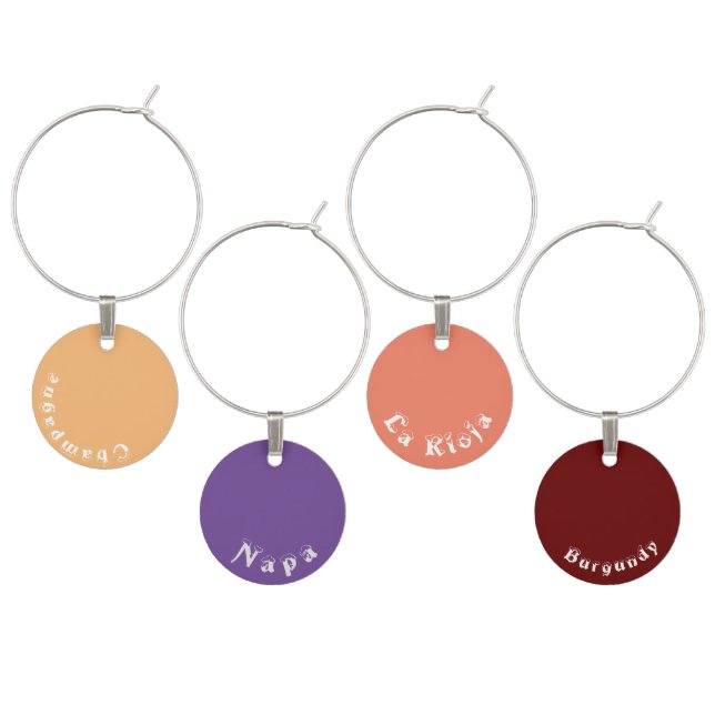 Wine Regions Coster Set Wine Charm (Staggered)
