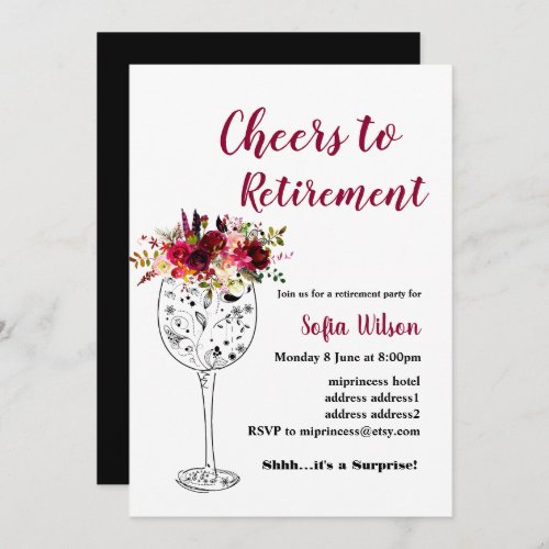 Wine retirement party invitation