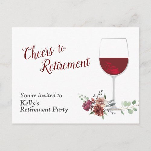 wine retirement Party Invitation Postcard