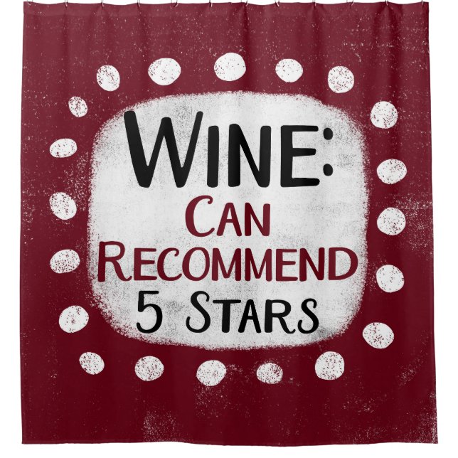 Wine Review 5 Stars Shower Curtain (Front)