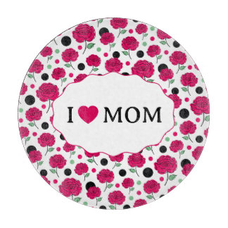 Wine Rose Green Polka Dot Graphic Pattern Modern   Cutting Board