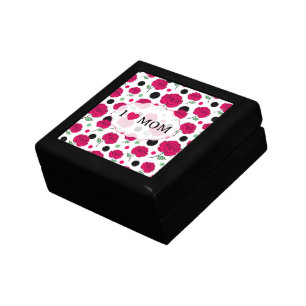 Wine Rose Green Polka Dot Graphic Pattern Modern Gift Box