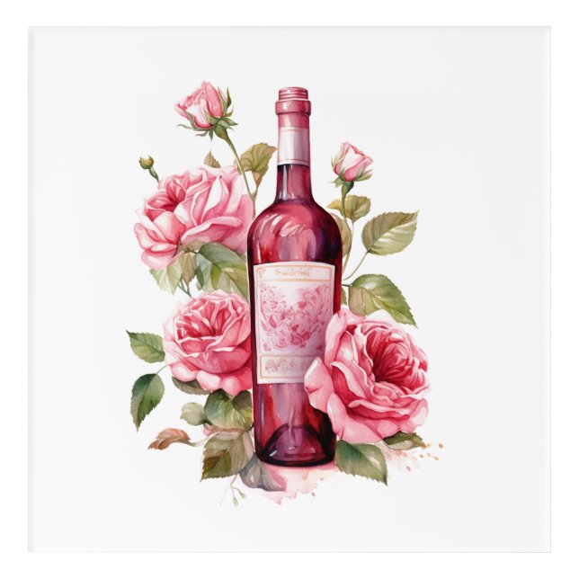 Wine & Roses Acrylic Print (Front)
