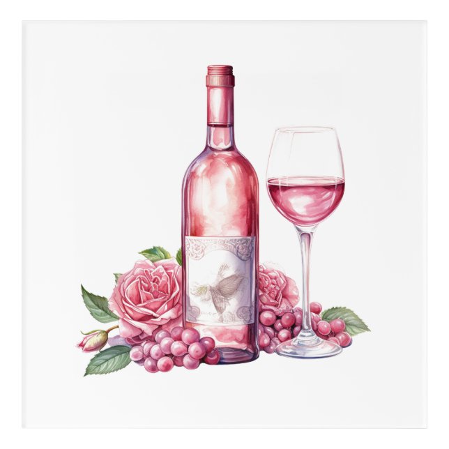 Wine & Roses Acrylic Print (Front)