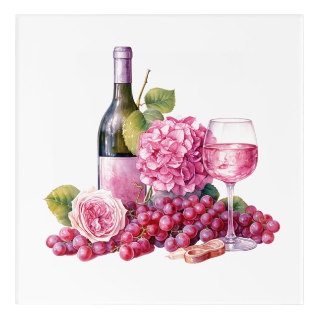 Wine & Roses Acrylic Print (Front)