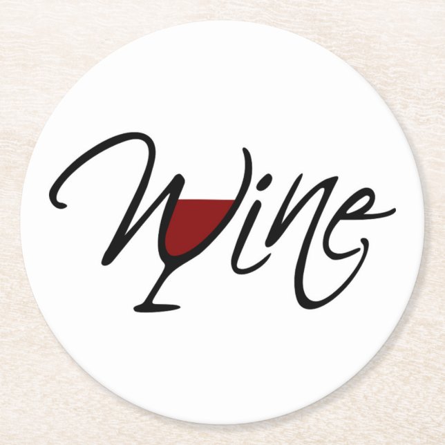 WINE ROUND PAPER COASTER (Front)