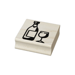 wine rubber stamp