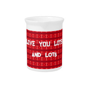 Wine ruby red with crosses love lots message beverage pitcher
