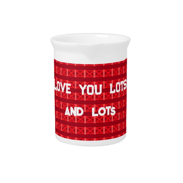 Wine ruby red with crosses love lots message beverage pitcher (Front)