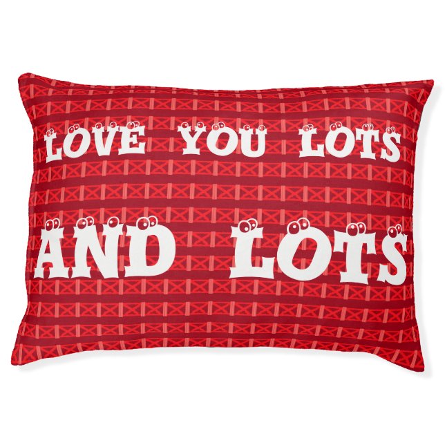 Wine ruby red with crosses love lots message pet bed (Front)
