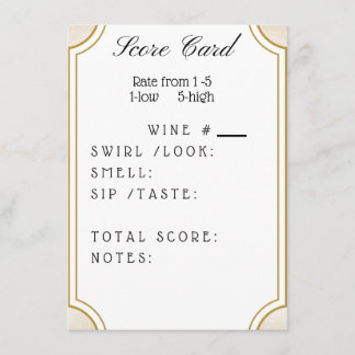 Wine Score Card