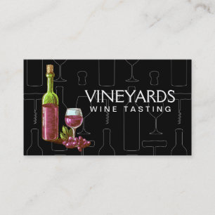 Wine Set Bottle and Glass Business Card