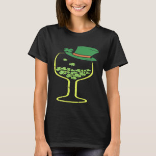 Wine Shamrocks Ar St Patricks Day Drinking Women T-Shirt