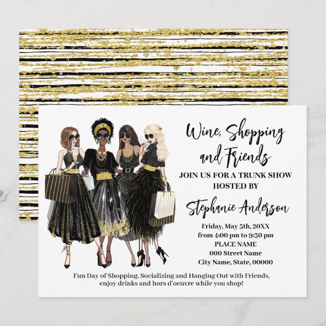 Wine Shop and Friends Trunk Show Invitation (Front/Back)