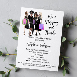 Wine Shop and Friends Trunk Show Pop Up Shop Invitation