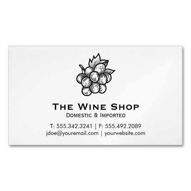 Wine Shop Business Card Magnet (Front)
