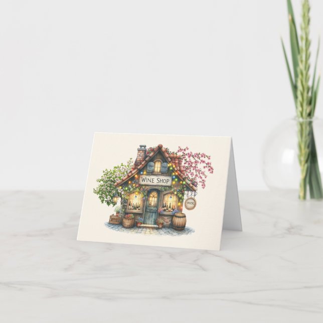 WINE Shop Note Card or Thank You   (Front)