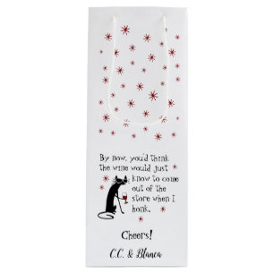 Wine Should Know Funny Quote with Cat Wine Gift Bag