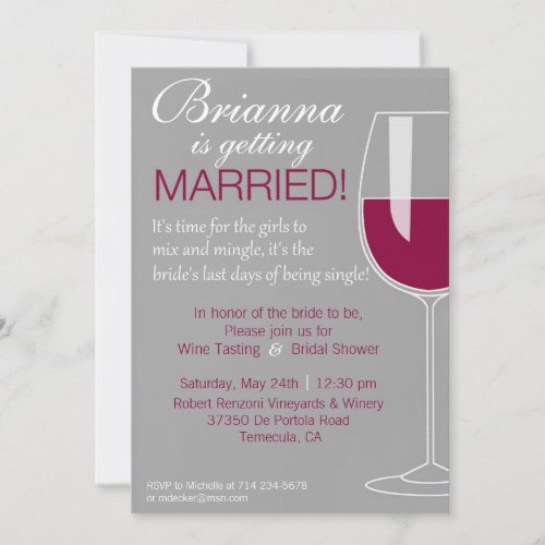 Wine Shower Personalized Announcement