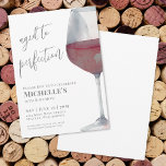Wine Simple 70th Birthday Party Invitation<br><div class="desc">Elegant Red Wine Simple Seventy 70th Birthday Party Invitation. Celebrate seventy years of life with this classic and elegant invitation featuring a large watercolor red and gray wine glass on the right side, giving it a modern twist. The top reads "Aged to Perfection" in script typography, paired with a classic...</div>